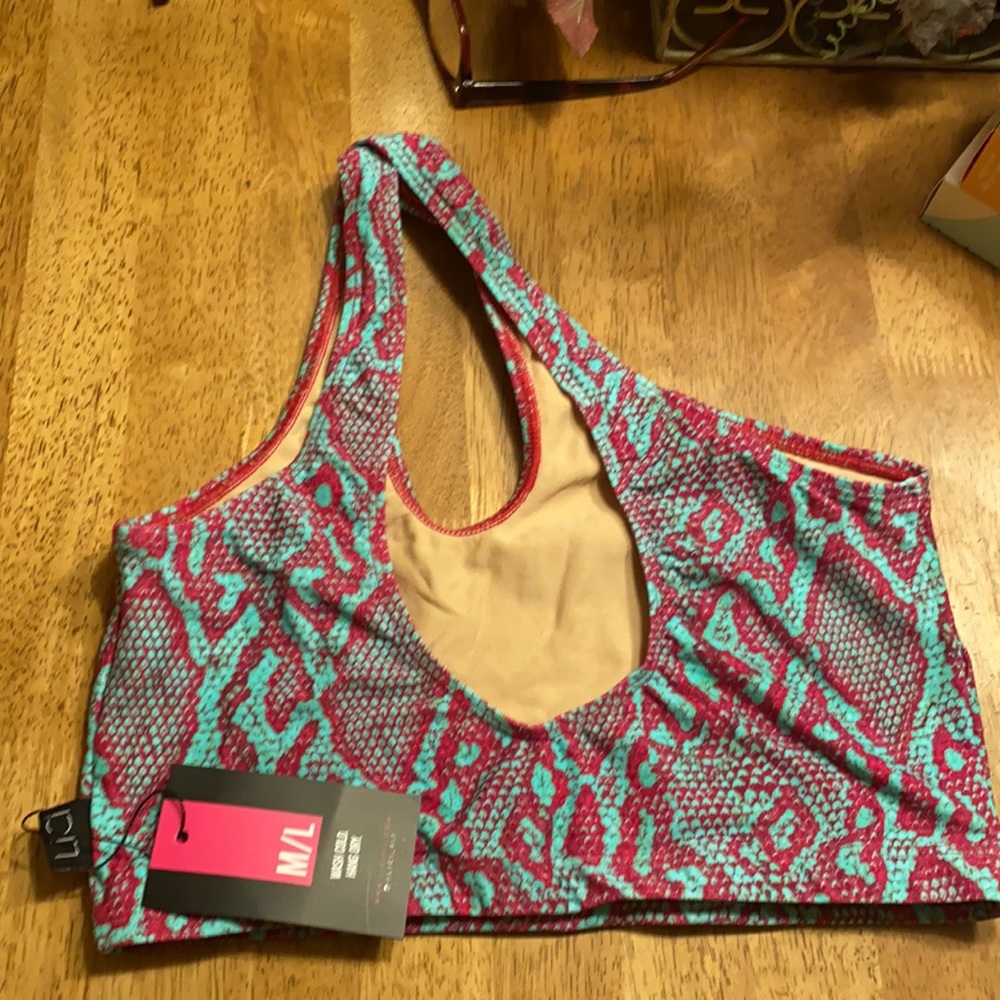 NWT LiCi Fit Viper 1-shoulder bra size M/L